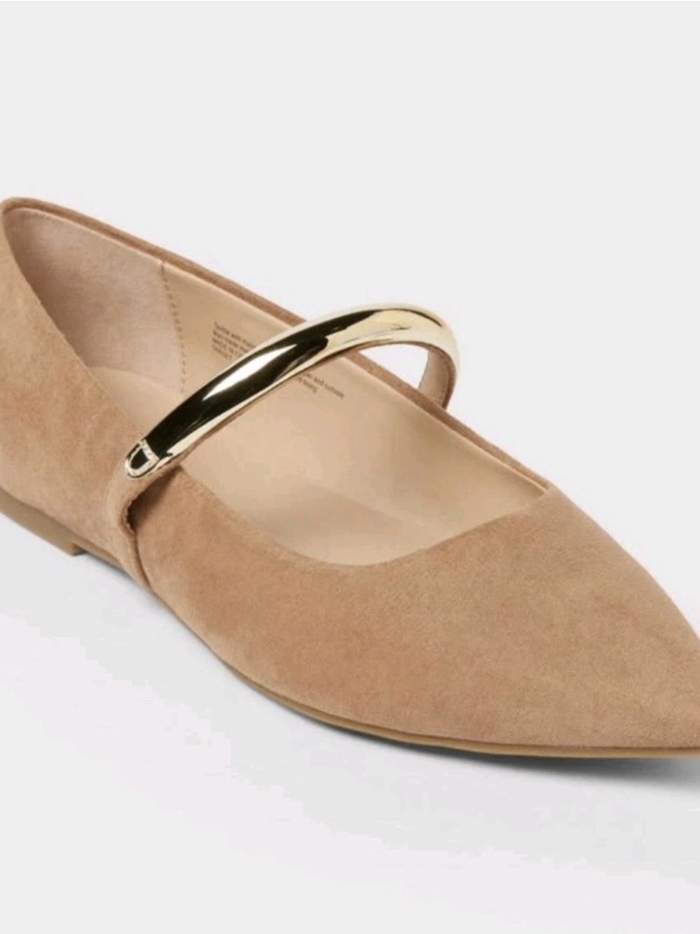 A NEW DAY Cassidee Metal Mary Jane Flats Taupe Memory Foam Size 11